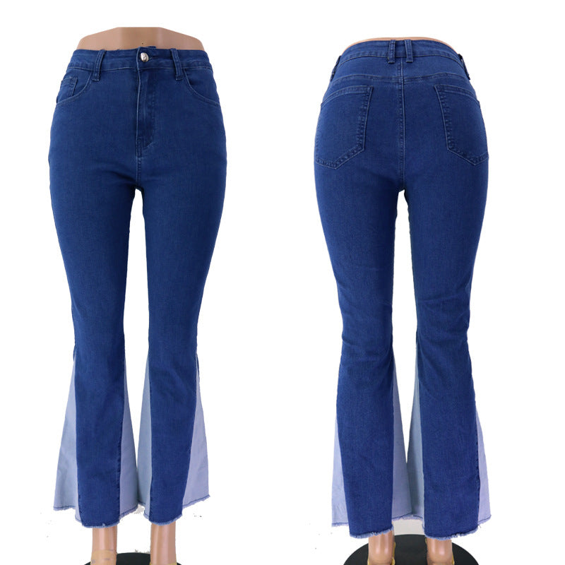 Damen lässige Jeanshose mit fransigem Saum Stalluxe