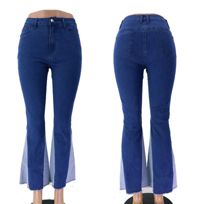 Damen lässige Jeanshose mit fransigem Saum Stalluxe