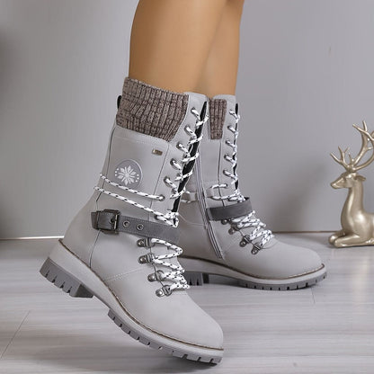 Stalluxe | Elegante Gestrickte Thermo-Stiefel Grau