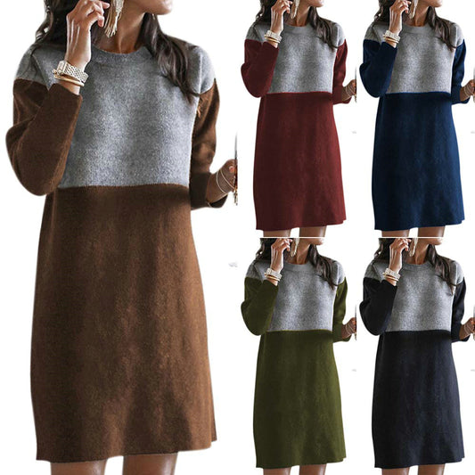 Damen Strickkleid mit Farbblockierung Stalluxe