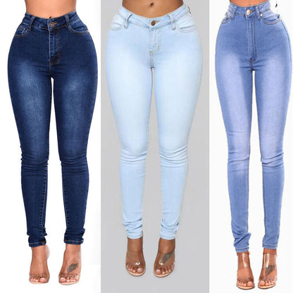 Damen Hochtaillierte Jeans mit elastischem Bund und figurformendem Schnitt Stalluxe