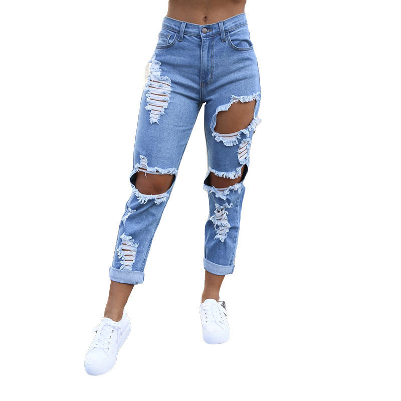 Damen Ripped Mom Jeans im lässigen Streetstyle Stalluxe