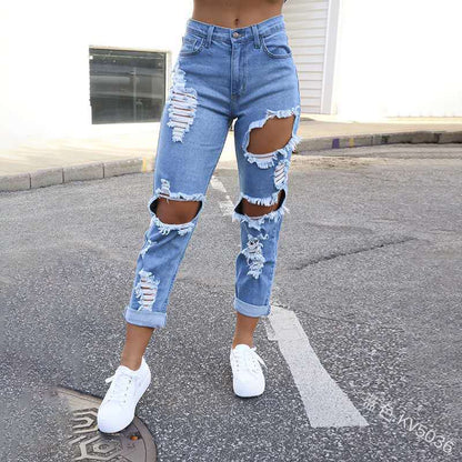 Damen Ripped Mom Jeans im lässigen Streetstyle Stalluxe