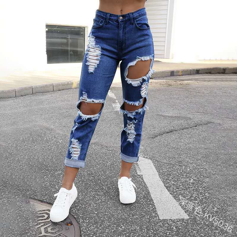 Damen Ripped Mom Jeans im lässigen Streetstyle Stalluxe