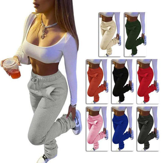 Damen lässige Sporthose mit elastischem Bund und praktischen Seitentaschen Stalluxe