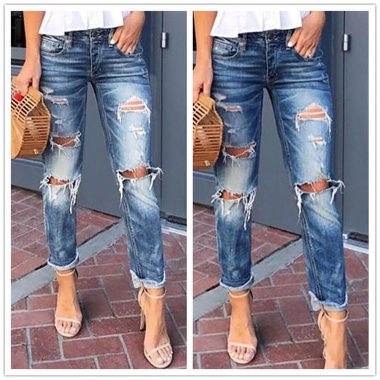Damen Destroyed Jeans im Boyfriend-Stil Stalluxe