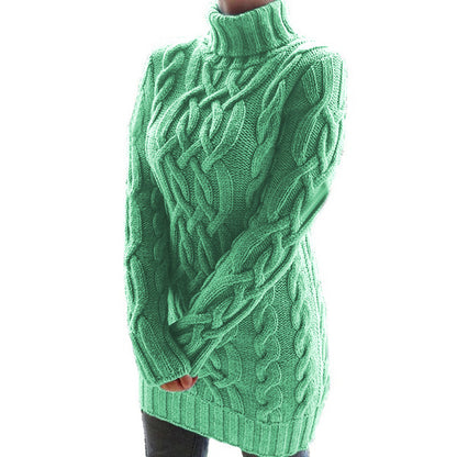 Damen Strickpullover mit Rollkragen und Zopf-Muster Stalluxe