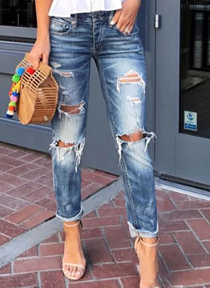 Damen Destroyed Jeans im Boyfriend-Stil Stalluxe