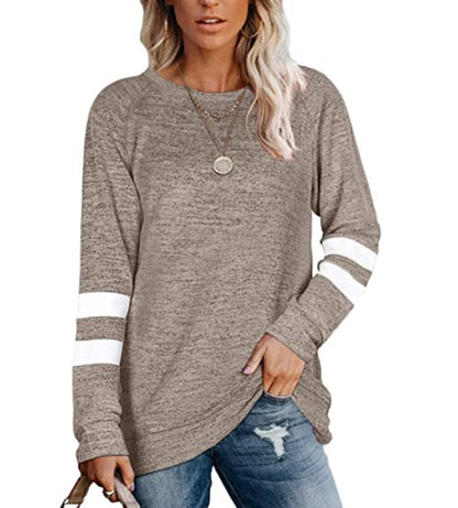 Damen lässiges Langarmshirt mit kontrastierenden Ärmeldetails Stalluxe