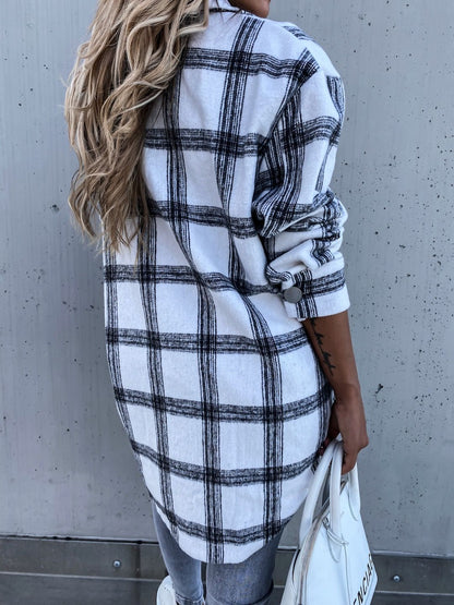 Damen Lässiges Karo-Hemdjacke mit Knopfleiste Stalluxe