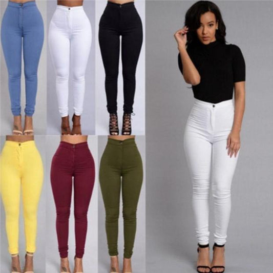 Damen Figurbetonte Jeanshose mit elastischem Taillenzug Stalluxe