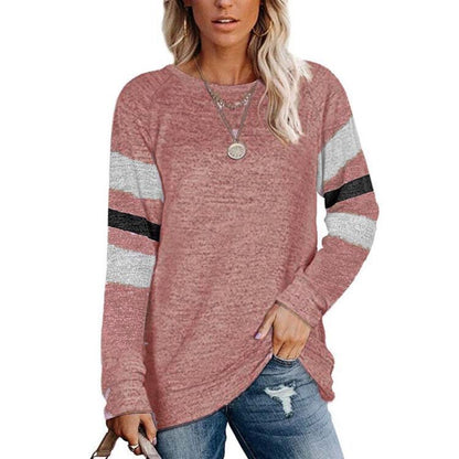 Damen lässiges Langarmshirt mit kontrastierenden Ärmeldetails Stalluxe