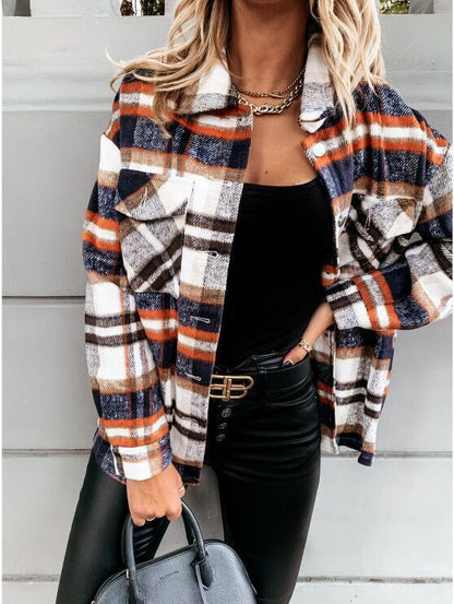 Damen Karierte Flanelljacke im oversized Schnitt Stalluxe