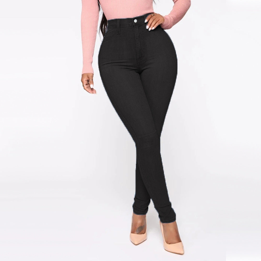 Damen Hoch geschnittene Skinny Jeans mit formenden Nähten Stalluxe
