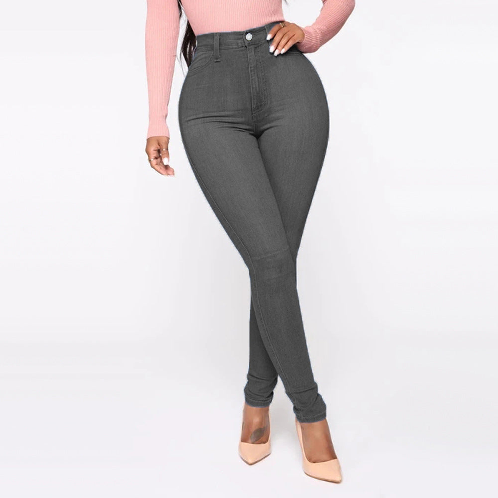 Damen Hoch geschnittene Skinny Jeans mit formenden Nähten Stalluxe