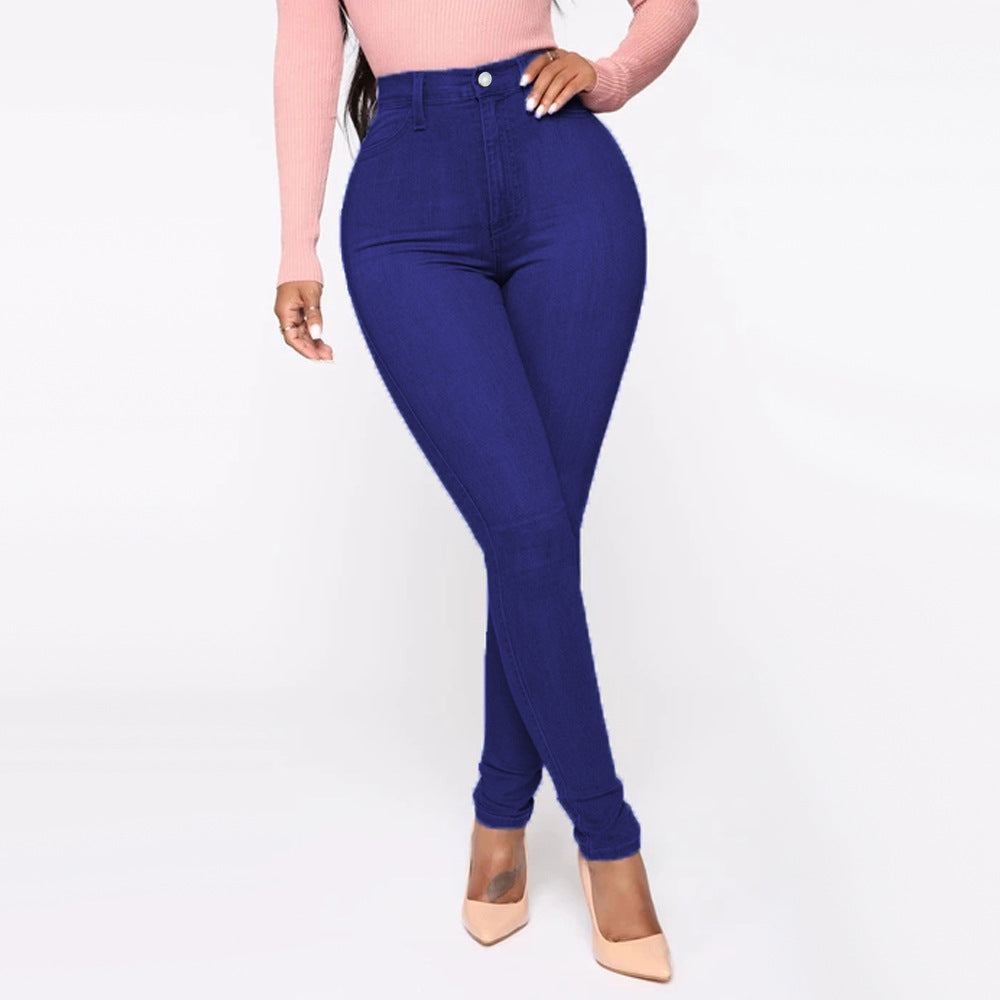Damen Hoch geschnittene Skinny Jeans mit formenden Nähten Stalluxe