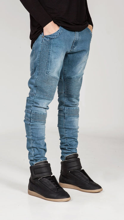 Herren Slim Fit Jeans mit strukturierten Steppnähten Stalluxe