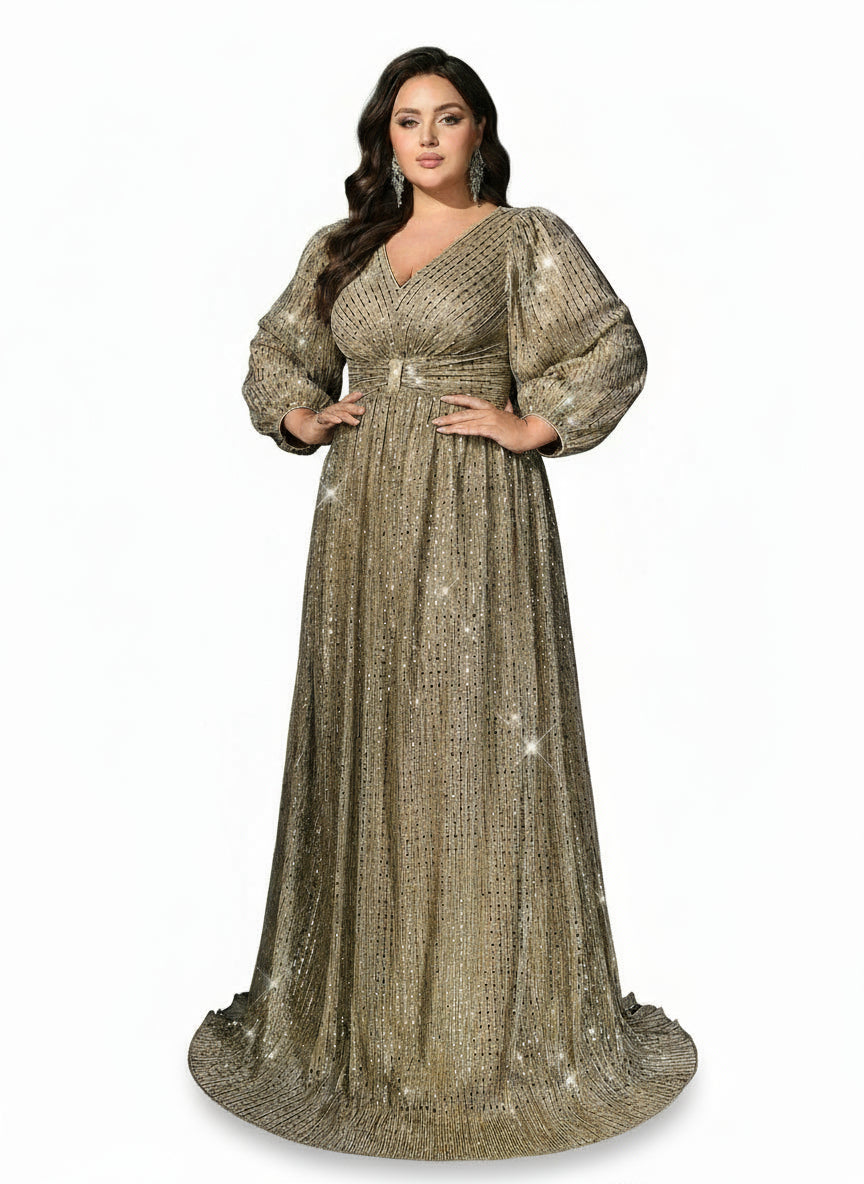 Stalluxe | Wunderschönes Pailletten-Abendkleid in Übergröße für Festliche Anlässe