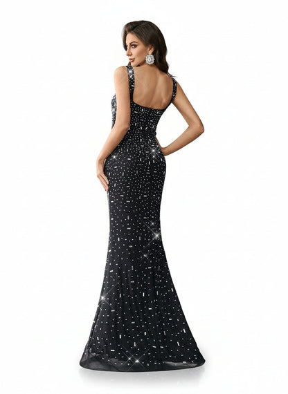 Stalluxe | Glamouröses Meerjungfrauen-Abendkleid mit Strass und Breiten Trägern