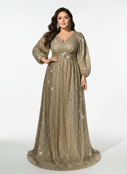 Stalluxe | Wunderschönes Pailletten-Abendkleid in Übergröße für Festliche Anlässe