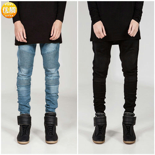 Herren Skinny Jeans mit strukturierten Steppnähten Stalluxe