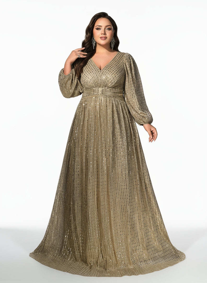 Stalluxe | Wunderschönes Pailletten-Abendkleid in Übergröße für Festliche Anlässe