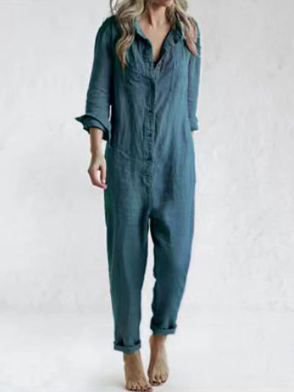 Stalluxe | Langärmliger Jumpsuit Blau
