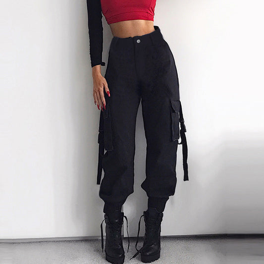 Damen Cargo-Hose mit elastischem Bund und praktischen Taschen Stalluxe