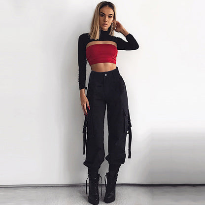 Damen Cargo-Hose mit elastischem Bund und praktischen Taschen Stalluxe
