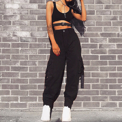 Damen Cargo-Hose mit elastischem Bund und praktischen Taschen Stalluxe