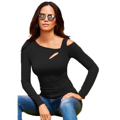 Damen Oberteil mit asymmetrischem Ausschnitt und elegantem Cut-Out-Design Stalluxe