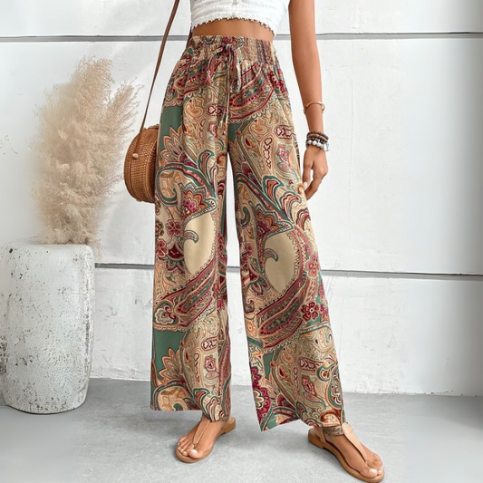 Frauen Bohemian Weitbeinige Palazzo-Hosen Stalluxe