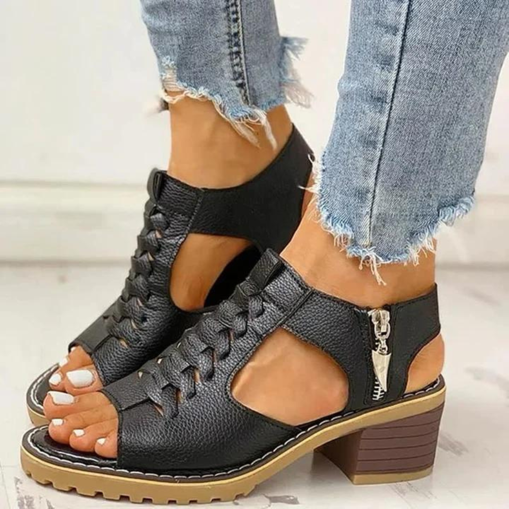 Product Image for Anelo - Hochwertige Geflochtene Sandalen Damen für Sommerliche Eleganz - Schwarz / 35