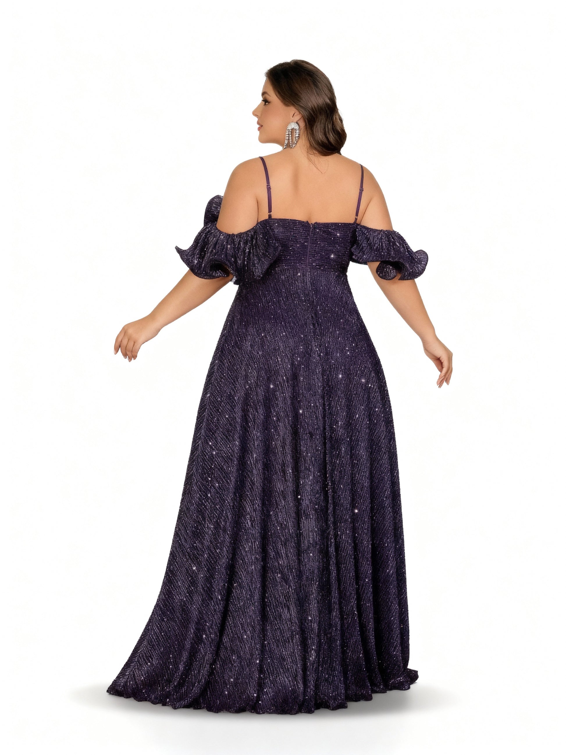 Stalluxe | Lila Schulterfreies Neckholder-Kleid