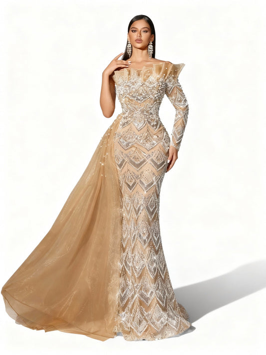 Stalluxe | Paillettenkleid mit Einer Schulter und Meerjungfrauen-Saum XL