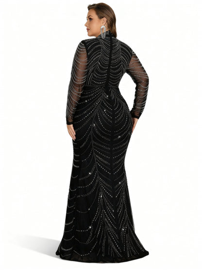 Stalluxe | Strasskleid in Großen Größen mit Fischschwanz