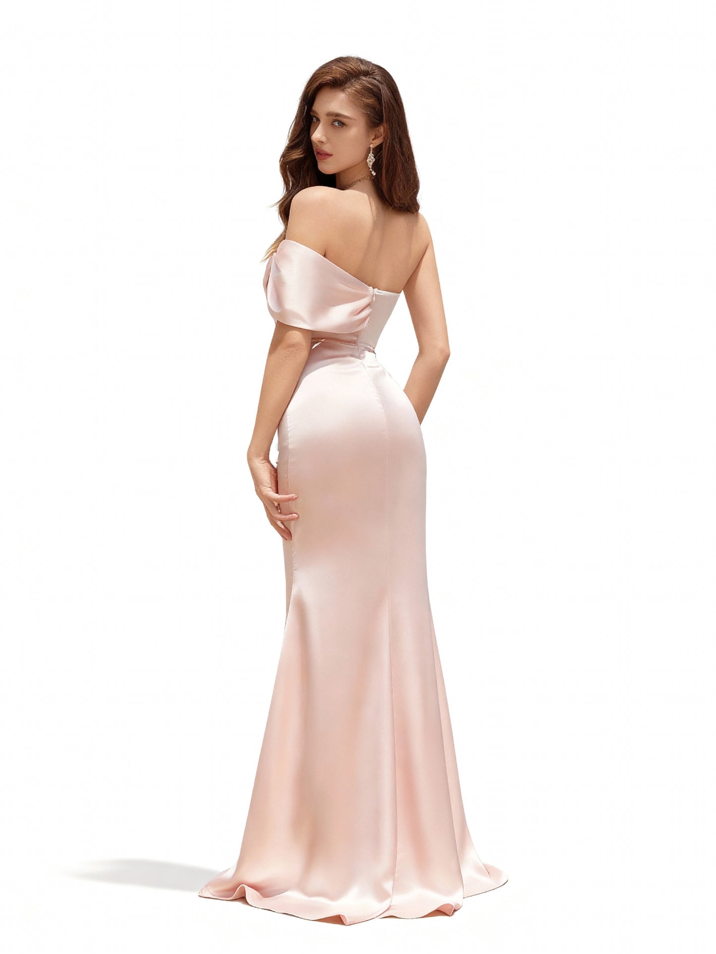 Stalluxe | Göttliches rosa Brautjungfernkleid mit Schleife und Meerjungfrauen-Saum