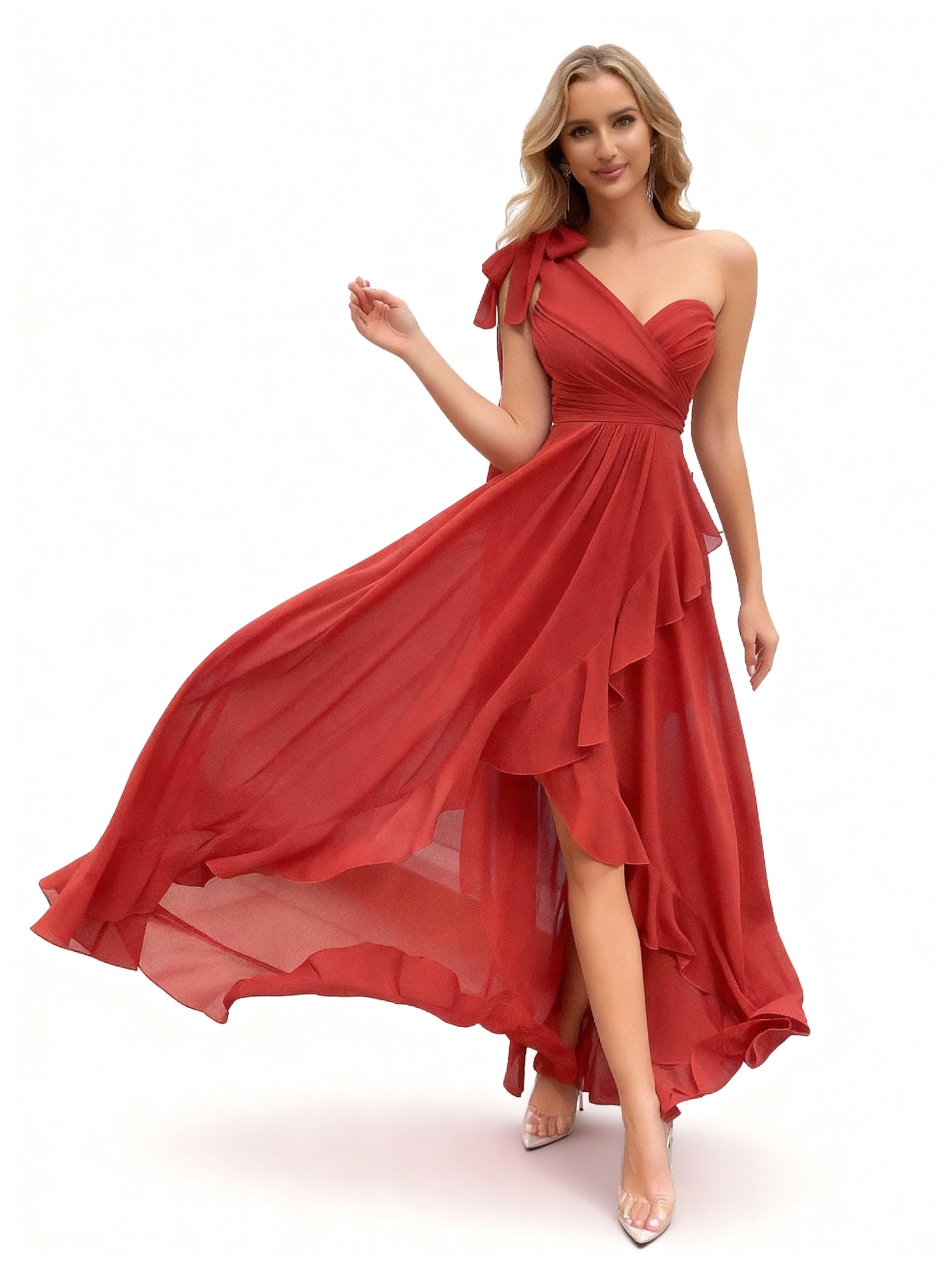 Stalluxe | Brautjungfernkleid mit Einer Schulter und Faltenwurf XL