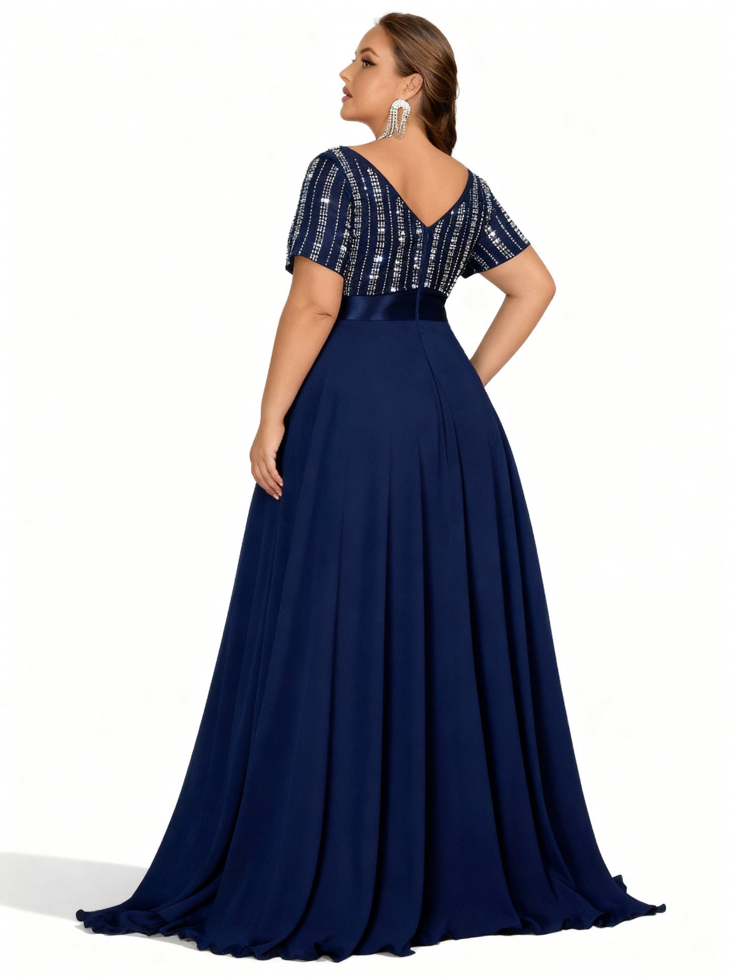 Stalluxe | Langkleid in Großen Größen mit Strass und Perlen