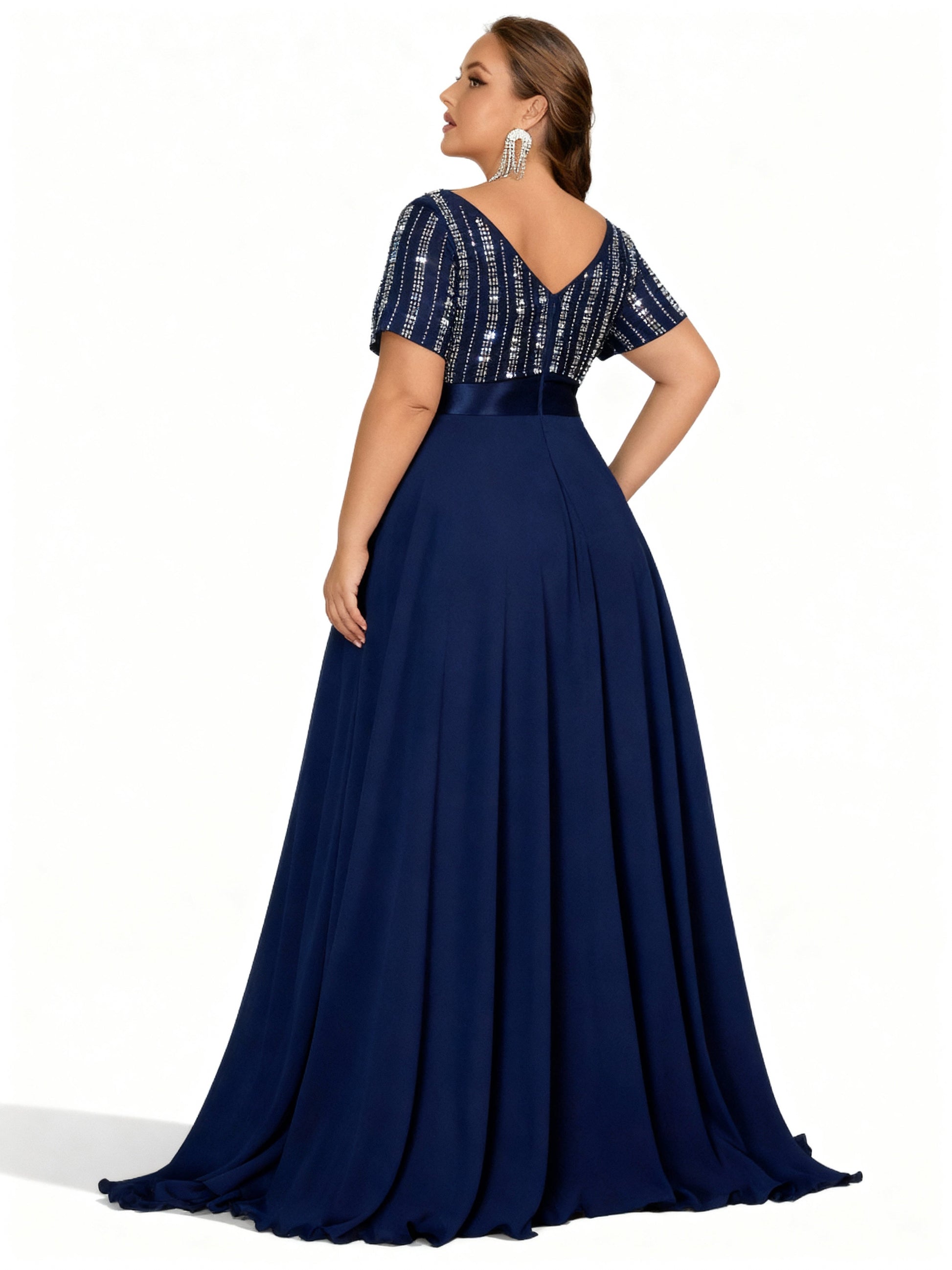 Stalluxe | Langkleid in Großen Größen mit Strass und Perlen