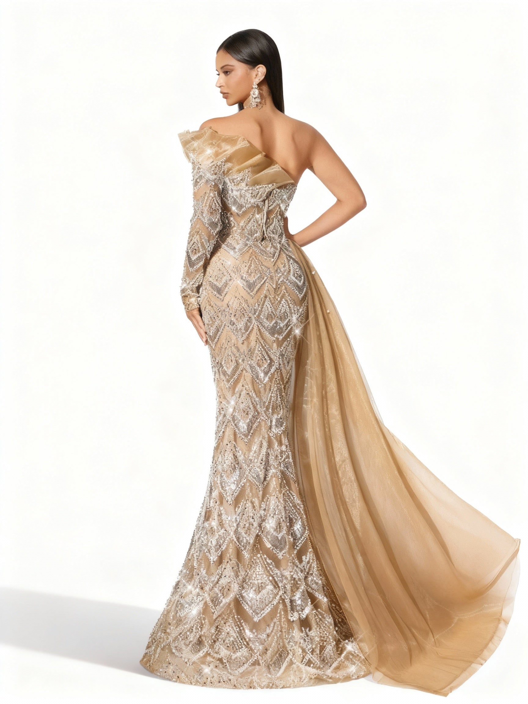 Stalluxe | Paillettenkleid mit Einer Schulter und Meerjungfrauen-Saum