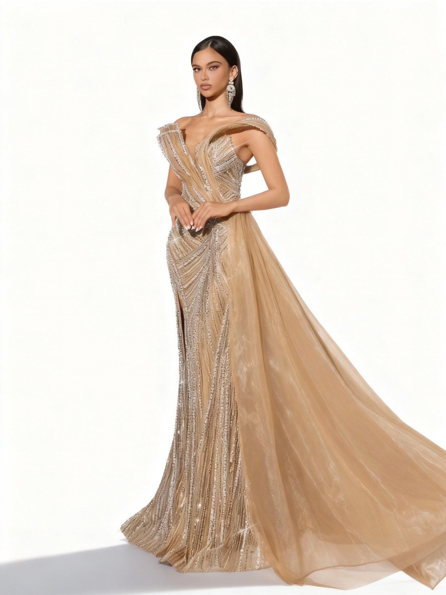 Stalluxe | Trägerloses Paillettenkleid mit Meerjungfrauen-Saum XL