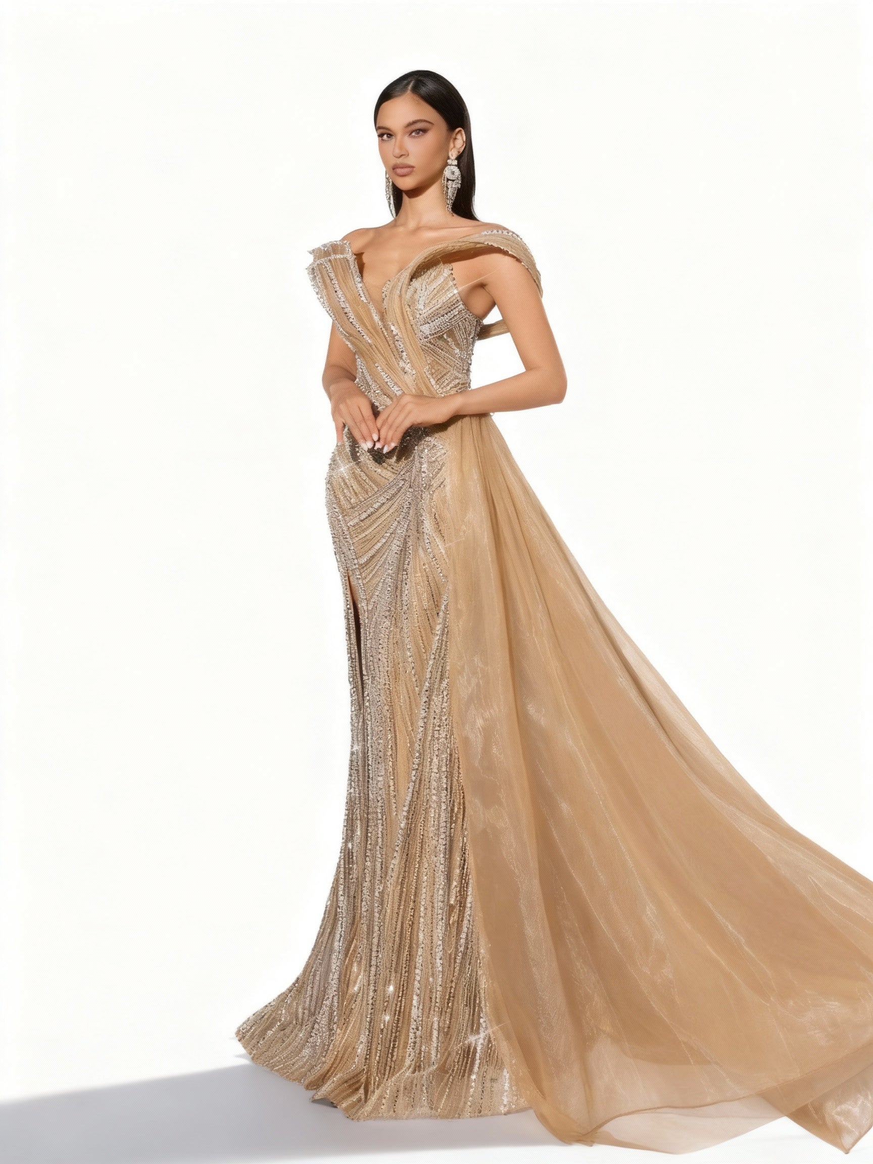 Stalluxe | Trägerloses Paillettenkleid mit Meerjungfrauen-Saum XL