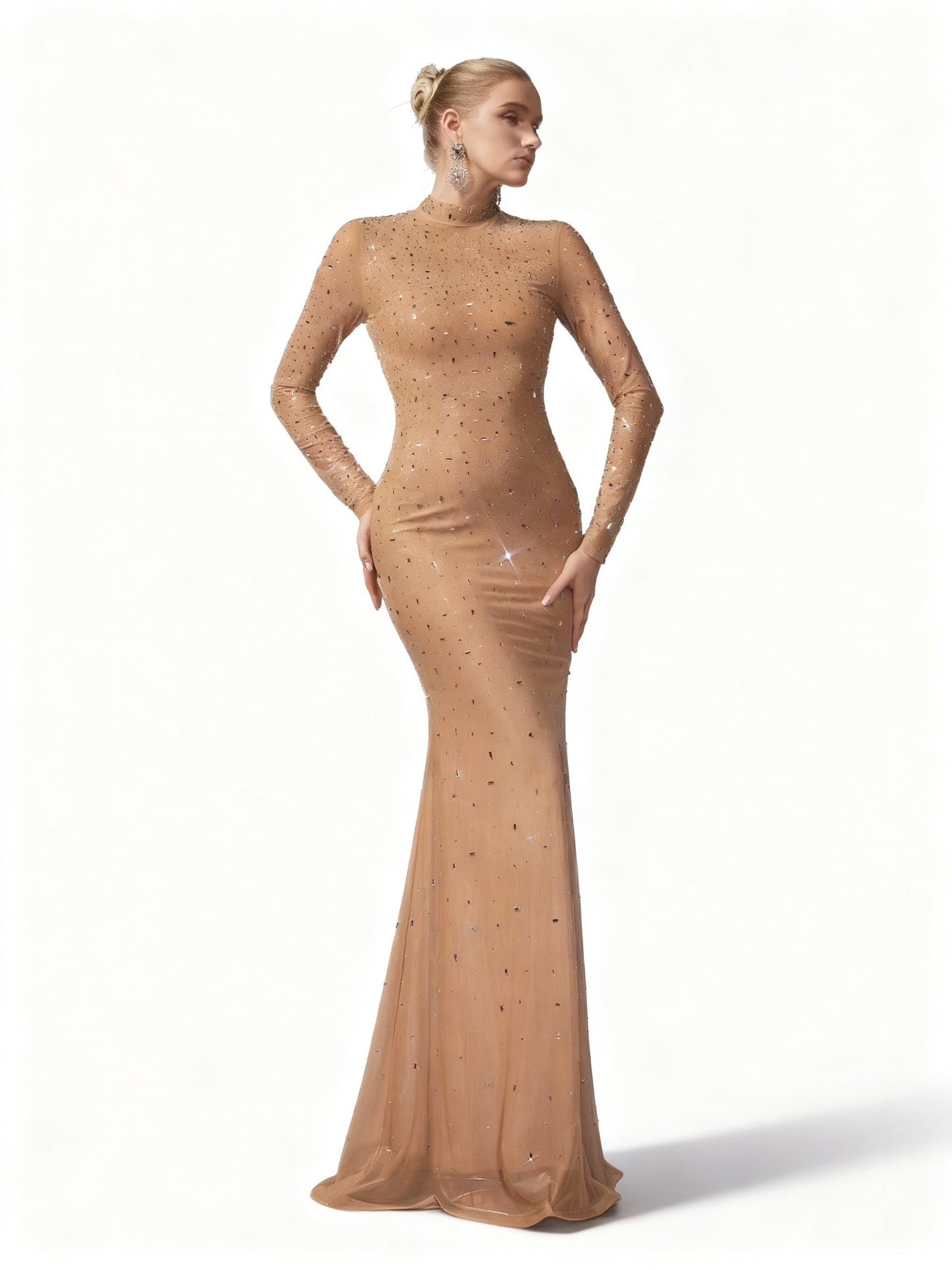 Stalluxe | Strasskleid mit Stehkragen und Fischschwanz