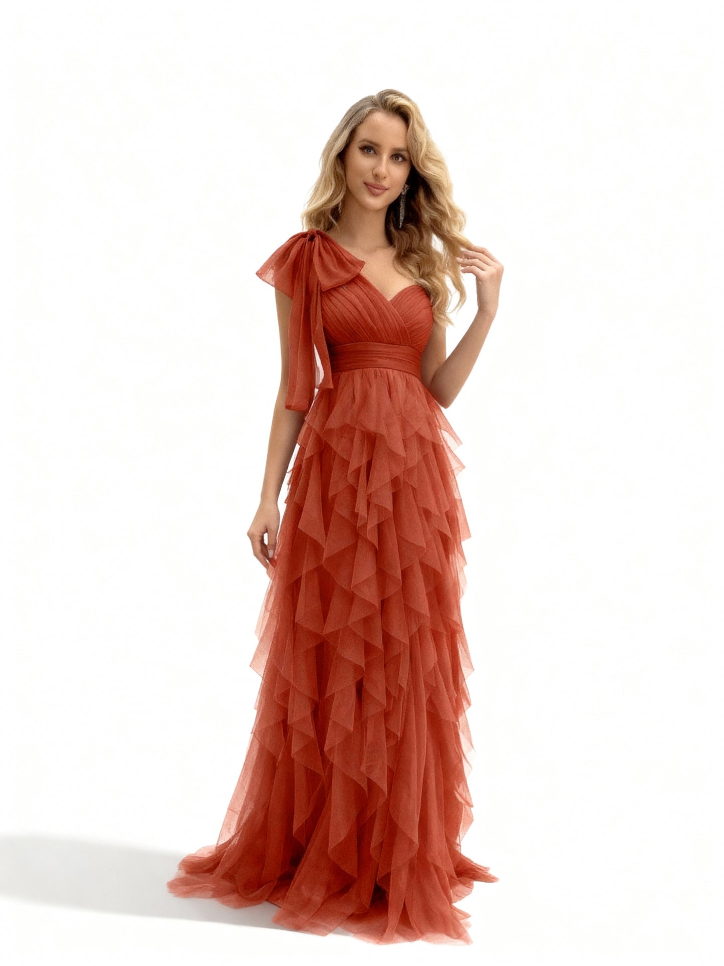 Stalluxe | Ärmelloses Kleid mit Asymmetrischem Ausschnitt Orange