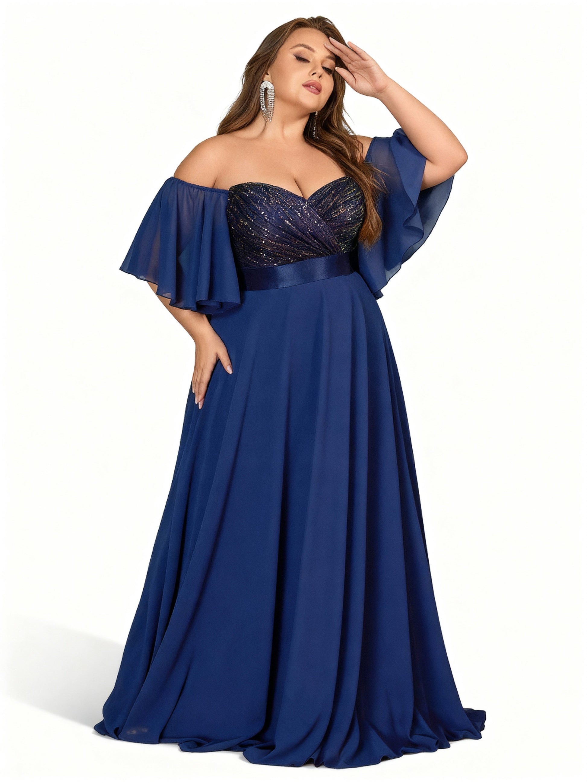 Stalluxe | Elegantes trägerloses Abendkleid in Marineblau für Bankette und Partys