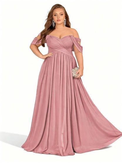 Stalluxe | Chiffon-Brautjungfernkleid in Großen Größen Lotusrosa