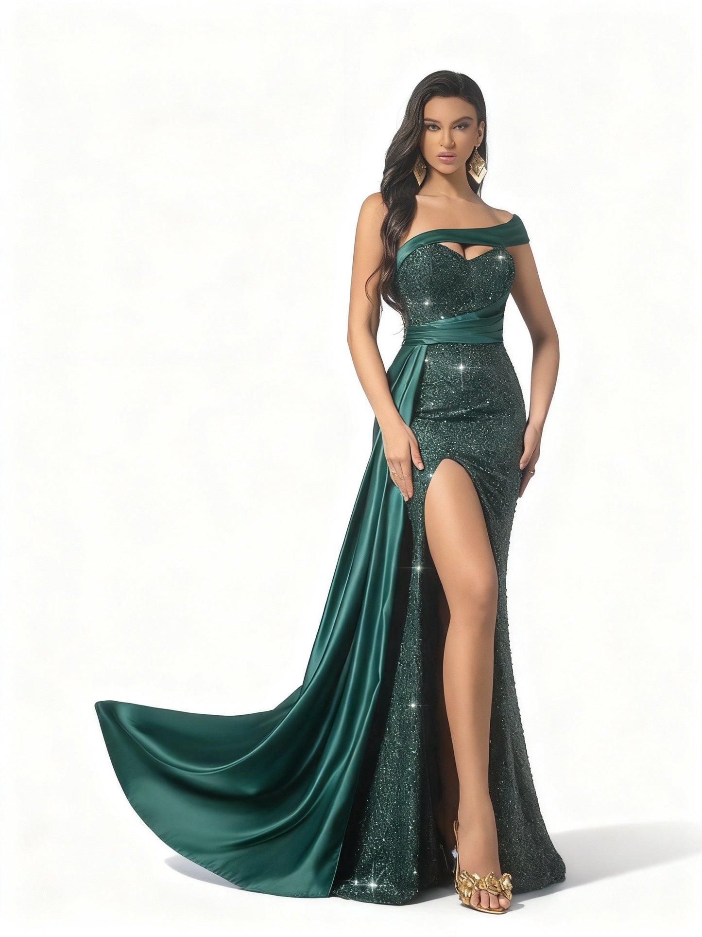 Stalluxe | Glamouröses Paillettenkleid mit Schlitz für Partys