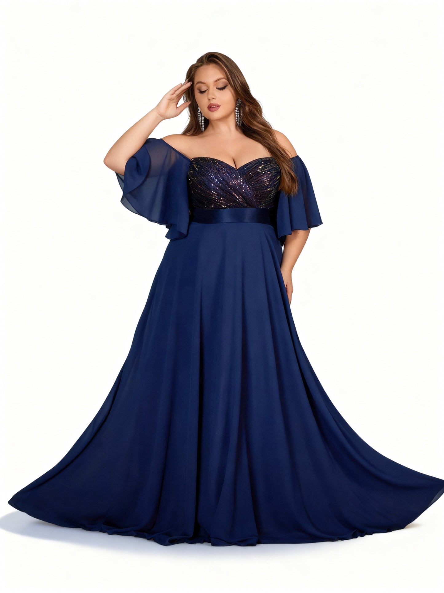 Stalluxe | Elegantes trägerloses Abendkleid in Marineblau für Bankette und Partys