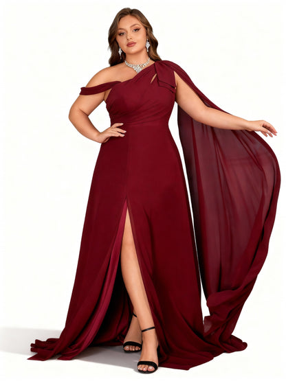 Stalluxe | Brautjungfernkleid in Großen Größen mit Asymmetrischem Ausschnitt